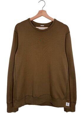 Reigning Champ Midweight French Terry Crewneck Sweatshirt Khaki Green men's M
